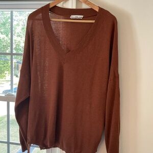 Mango Rust V Neck Sweater 4XL